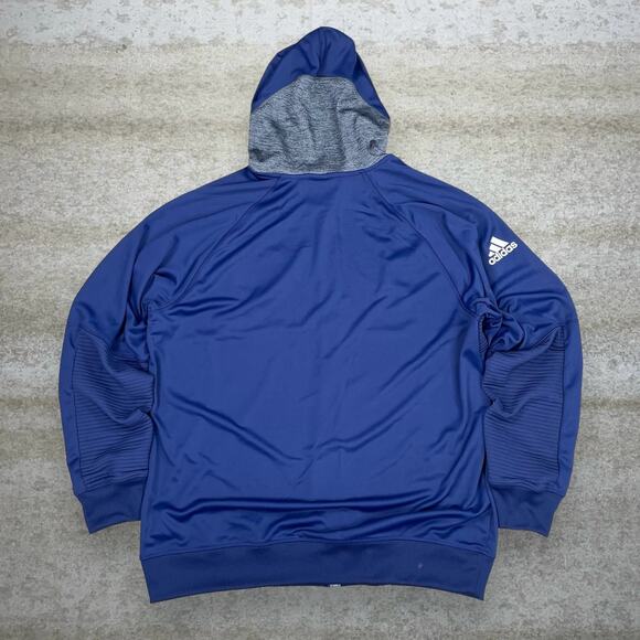 Vintage Y2K Grizzlies Adidas Hoodie Mens XL Navy Blue Full Zip Track Jacket - Picture 3 of 4